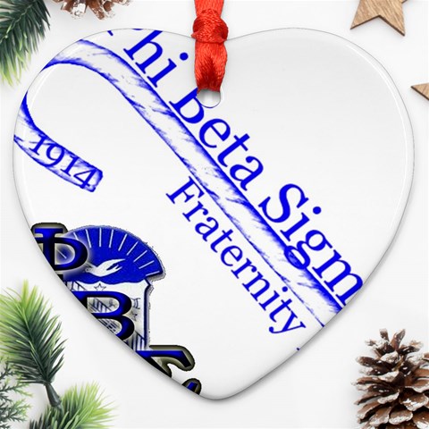sigma 4_canes_peppermint_ Ornament (Heart) from ArtsNow.com Front