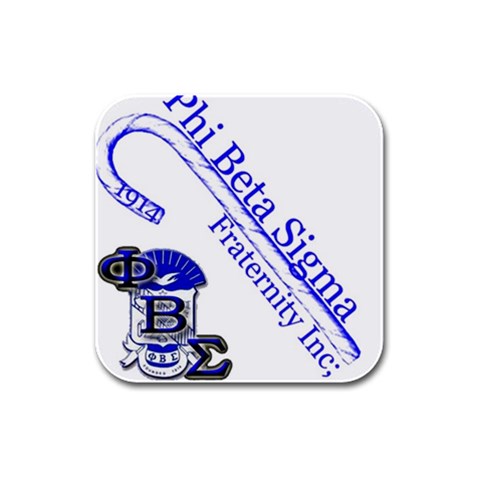 sigma 4_canes_peppermint_ Rubber Square Coaster (4 pack) from ArtsNow.com Front