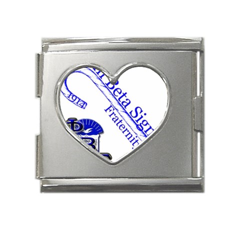 sigma 4_canes_peppermint_ Mega Link Heart Italian Charm (18mm) from ArtsNow.com Front