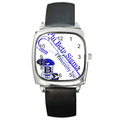 sigma 4_canes_peppermint_ Square Metal Watch from ArtsNow.com Front