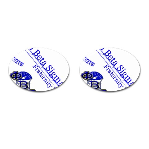 sigma 4_canes_peppermint_ Cufflinks (Oval) from ArtsNow.com Front(Pair)
