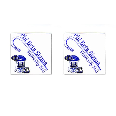 sigma 4_canes_peppermint_ Cufflinks (Square) from ArtsNow.com Front(Pair)