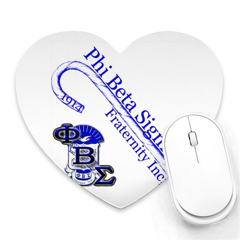 sigma 4_canes_peppermint_ Mousepad (Heart) from ArtsNow.com Front