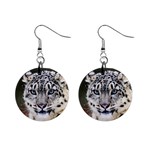 Snow Leopard 1  Button Earrings