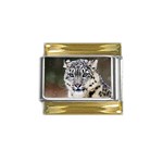 Snow Leopard Gold Trim Italian Charm (9mm)