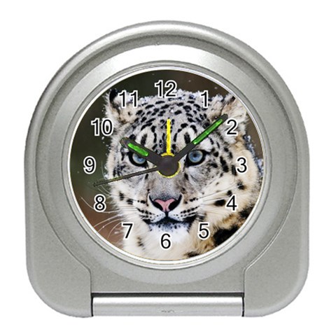 Snow Leopard Travel Alarm Clock from ArtsNow.com Front