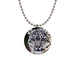 Snow Leopard 1  Button Necklace