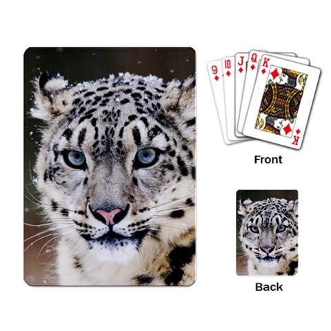 Snow Leopard Playing Cards Single Design from ArtsNow.com Back