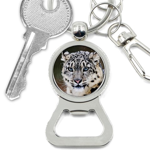 Snow Leopard Bottle Opener Key Chain from ArtsNow.com Front