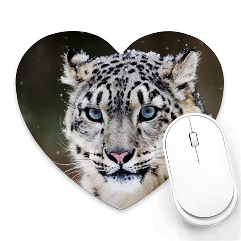 Snow Leopard Mousepad (Heart) from ArtsNow.com Front