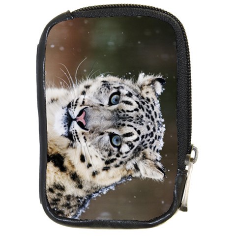 Snow Leopard Compact Camera Leather Case from ArtsNow.com Front
