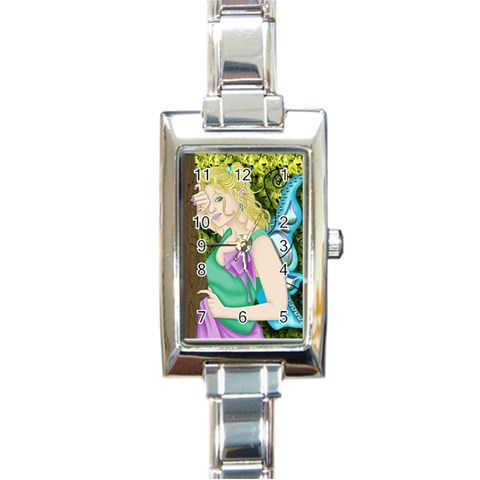 Forgotten Summer Rectangular Italian Charm Watch from ArtsNow.com Front