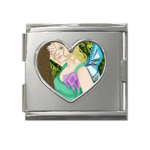 Forgotten Summer Mega Link Heart Italian Charm (18mm) from ArtsNow.com Front