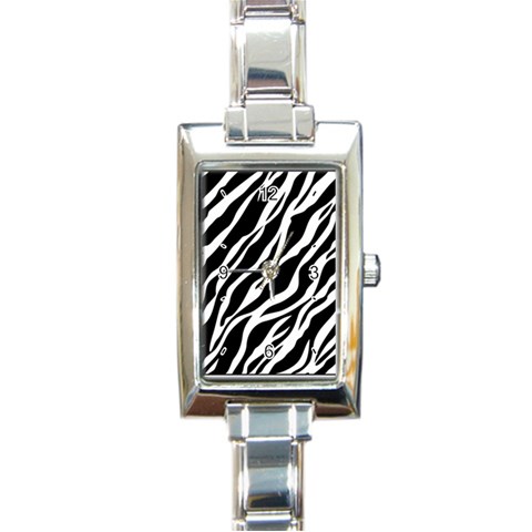 Zebra Skin 1 Rectangular Italian Charm Watch from ArtsNow.com Front