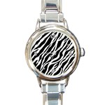 Zebra Skin 1 Round Italian Charm Watch