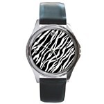 Zebra Skin 1 Round Metal Watch