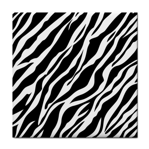 Zebra Skin 1 Tile Coaster from ArtsNow.com Front