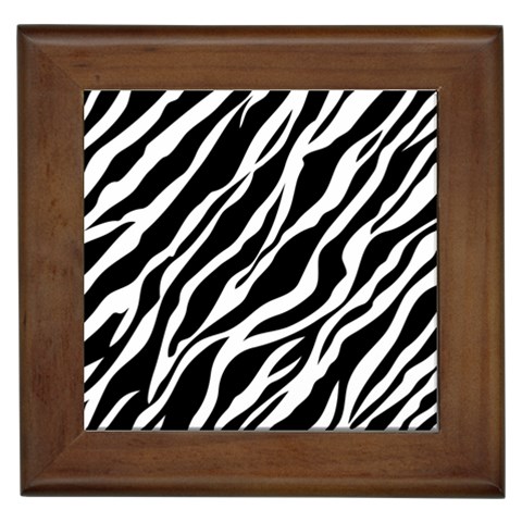 Zebra Skin 1 Framed Tile from ArtsNow.com Front
