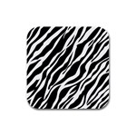 Zebra Skin 1 Rubber Square Coaster (4 pack)