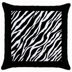 Zebra Skin 1 Throw Pillow Case (Black)