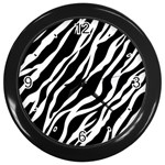 Zebra Skin 1 Wall Clock (Black)