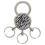 Zebra Skin 1 3-Ring Key Chain