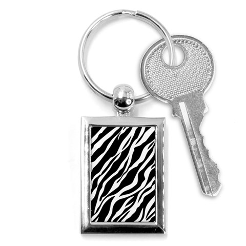 Zebra Skin 1 Key Chain (Rectangle) from ArtsNow.com Front
