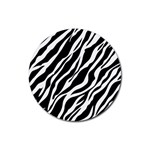 Zebra Skin 1 Rubber Coaster (Round)