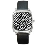 Zebra Skin 1 Square Metal Watch