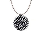 Zebra Skin 1 1  Button Necklace