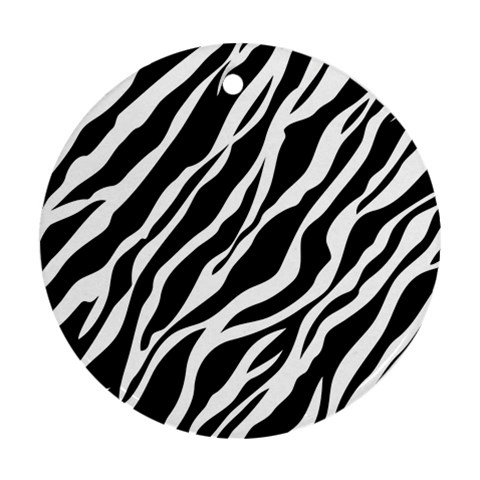 Zebra Skin 1 Round Ornament (Two Sides) from ArtsNow.com Back