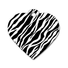 Zebra Skin 1 Dog Tag Heart (Two Sides) from ArtsNow.com Front
