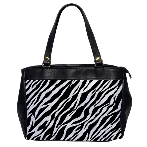 Zebra Skin 1 Oversize Office Handbag (One Side) from ArtsNow.com Front