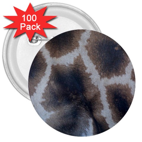 Giraffe Skin 3  Button (100 pack) from ArtsNow.com Front