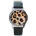 Leopard Skin Round Metal Watch