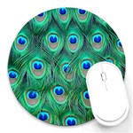 Peacock Feather 1 Round Mousepad