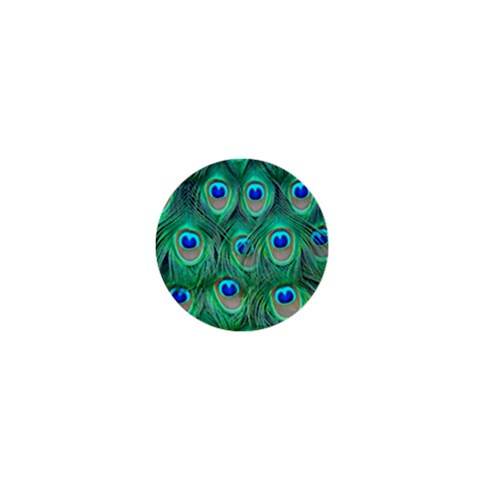 Peacock Feather 1 1  Mini Button from ArtsNow.com Front