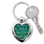 Peacock Feather 1 Key Chain (Heart)