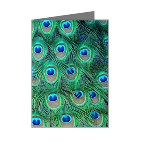 Peacock Feather 1 Mini Greeting Card from ArtsNow.com Left