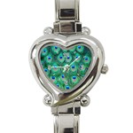 Peacock Feather 1 Heart Italian Charm Watch