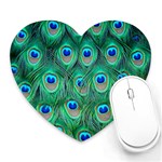 Peacock Feather 1 Mousepad (Heart)