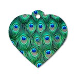 Peacock Feather 1 Dog Tag Heart (Two Sides)