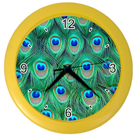 Peacock Feather 1 Color Wall Clock from ArtsNow.com Front