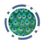 Peacock Feather 1 Poker Chip Card Guard (10 pack)