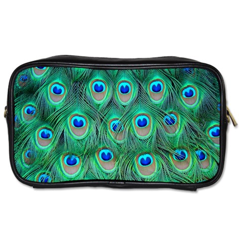 Peacock Feather 1 Toiletries Bag (One Side) from ArtsNow.com Front
