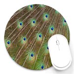 Peacock Feathers 2 Round Mousepad