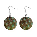 Peacock Feathers 2 1  Button Earrings