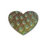 Peacock Feathers 2 Rubber Coaster (Heart)