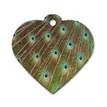 Peacock Feathers 2 Dog Tag Heart (Two Sides)