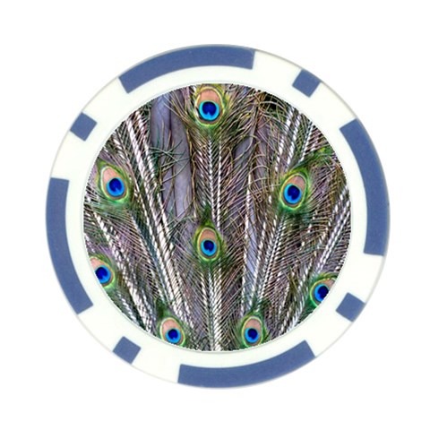 Peacock Feathers 3 Poker Chip Card Guard from ArtsNow.com Front
